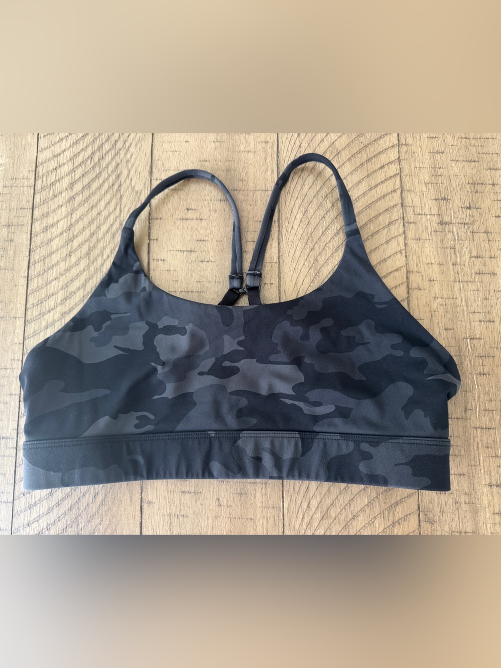 LSKD Women's Black Camo Sports Bra - Lightweight Support